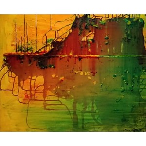 Khusro Subzwari, 30 x 36 Inch, Acrylics on Canvas, Abstract Painting, AC-KS-230